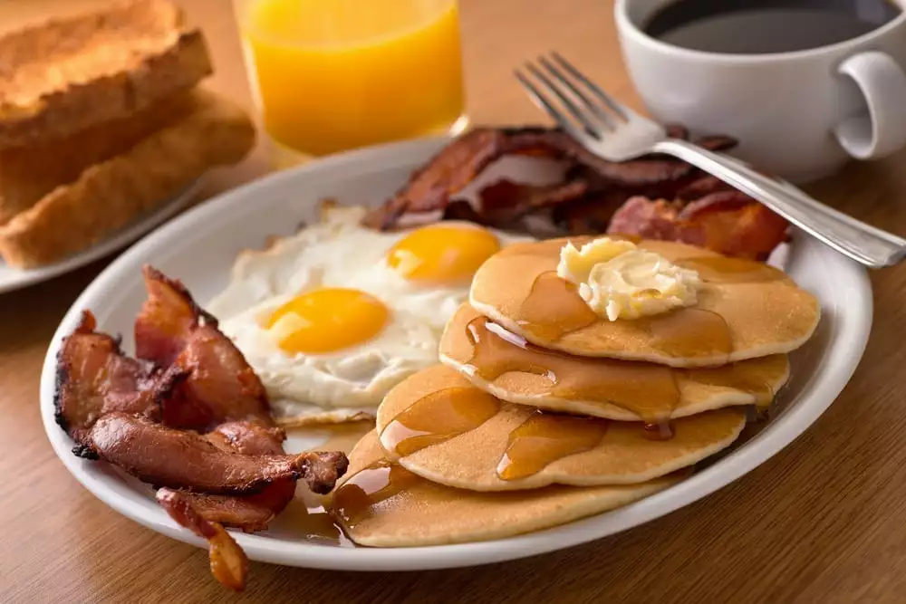 Breakfast meal with pancakes in Gatlinburg