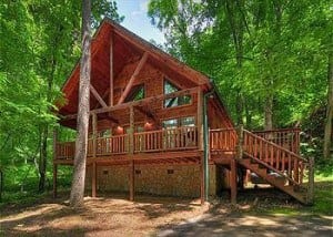 gatlinburg cabin rental with wooded view