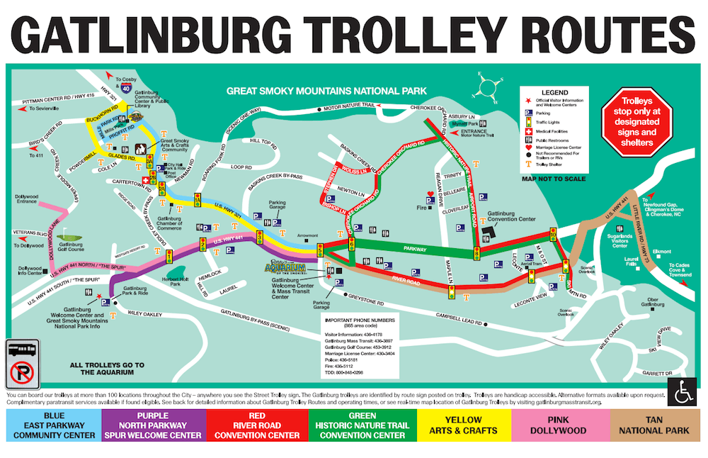 Gatlinburg trolley map