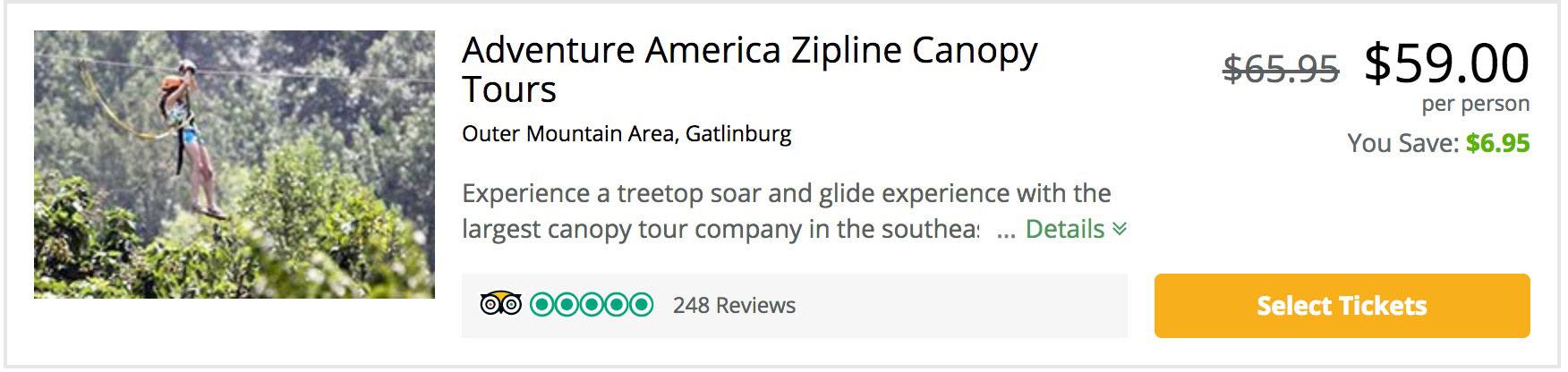 adventure america zipline canopy tours