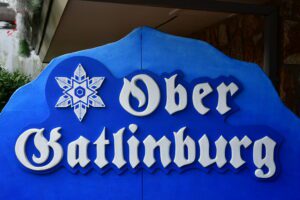 A large blue sign advertises Ober Gatlinburg.